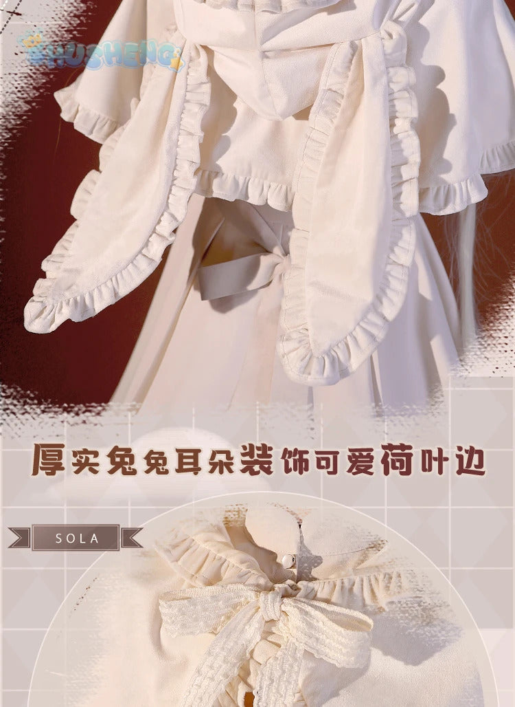 Kasugano so cosplay anime yosuno Sora costume high quality rabbit ear cloak Lolita white dress Halloween uniform in stock