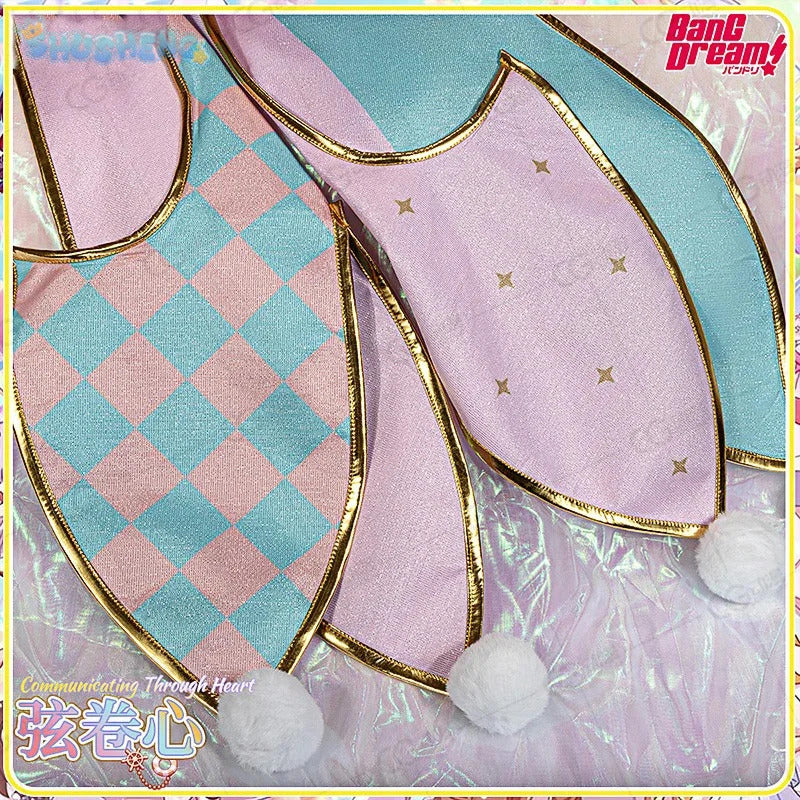Anime BanG Dream! Kokoro Tsurumaki Cosplay Costume Dress Hat Glove Coat Hat Props Full Set Halloween Sweet Woman Lolita Uniform