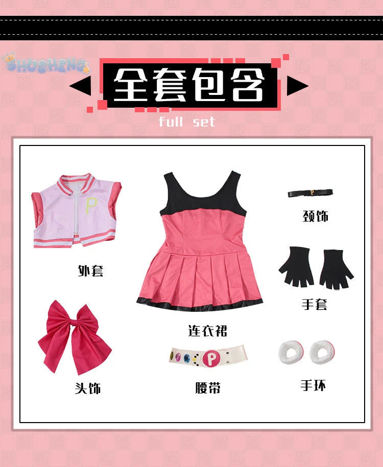Powerpuff cos Girls Blossom Bubbles Buttercup Cosplay clothing Sweet Loli Hair accessories gloves props Halloween Uniform S-XXXL