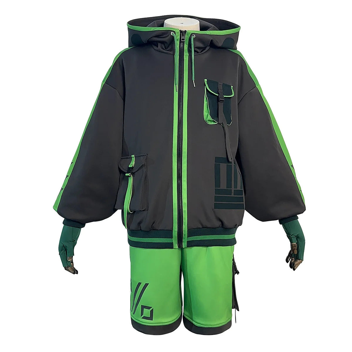 Mob Psycho 100 Cosplay Kageyama Shigeo Costume Handsome long sleeved hooded jacket pants wig Halloween party uniform Man set