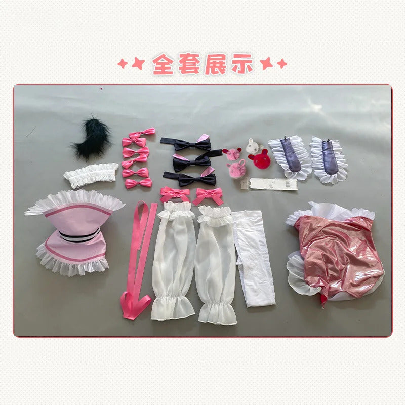 Game Azur Lane USS Halford Cosplay Costume Sexy pink jumpsuit props accessories wig set Halloween sweet women New uniform S-XXL