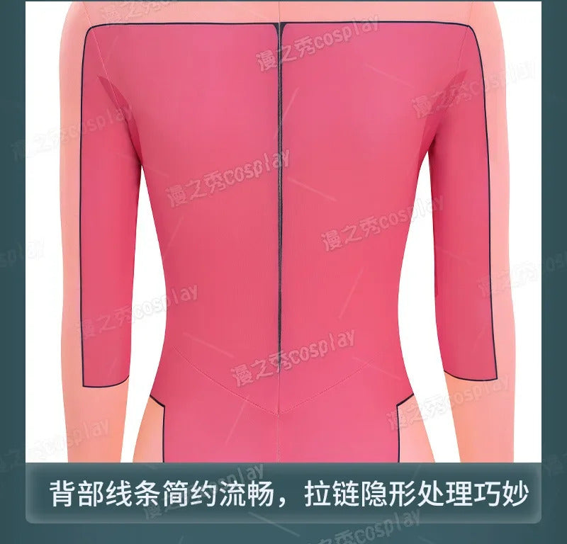Movie Atom Eve cosplay invincible costume jumpsuit cloak socks shoe set Halloween Party pink Women tight fitting uniform xs-xxxl