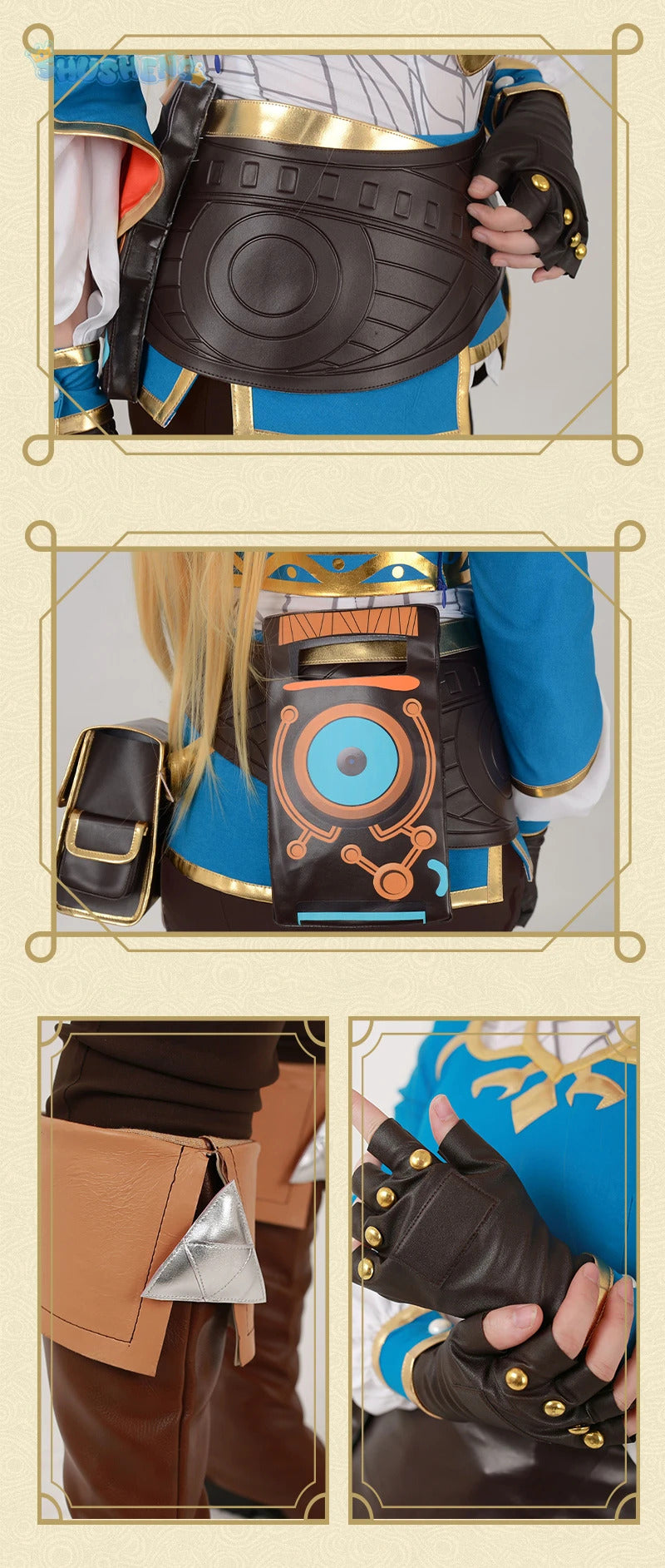 Game Princess Zelda Cosplay Costume Halloween Roleplay Masquerade Woman Accessories Wig Ears Complete Set