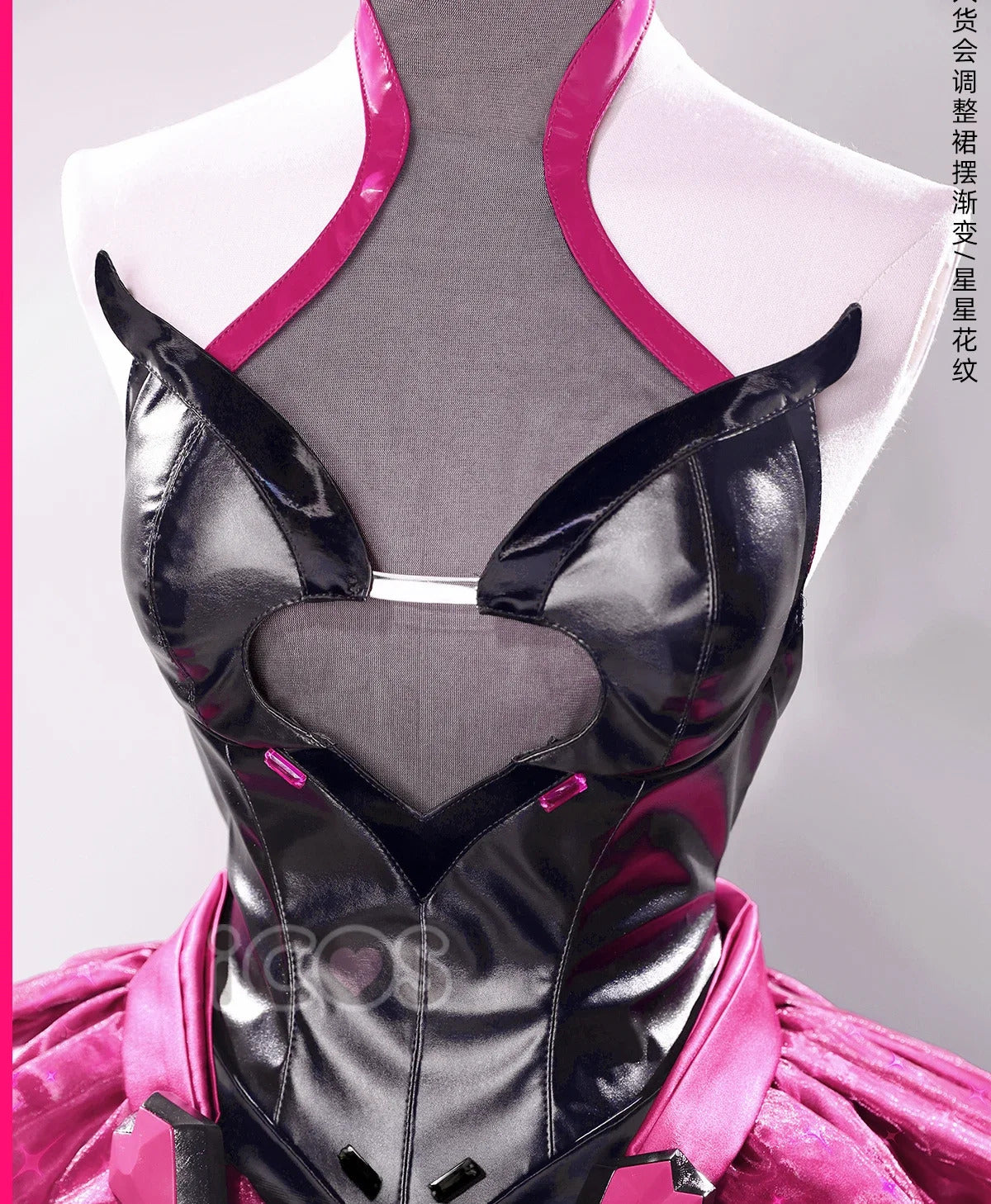 D.Va Overwatch Cosplay Magical Girl Costume High quality leather dress wig prop sock gloves set Halloween fashion women uniform