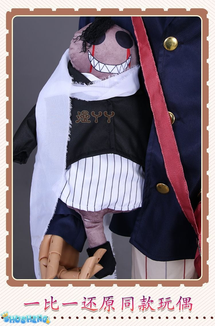 Anime Bungou Stray Dogs Yumeno Kyusaku Cosplay Costume and Doll Toy Hat Backpack Scarf Full Set Custome Made