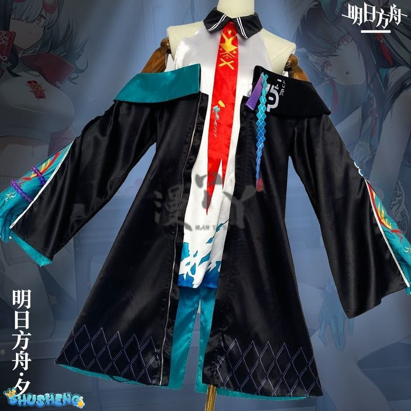 Dusk Cosplay Costume Game Arknights Dusk Dragon Cosplay Ears Tail Horns Women Costume