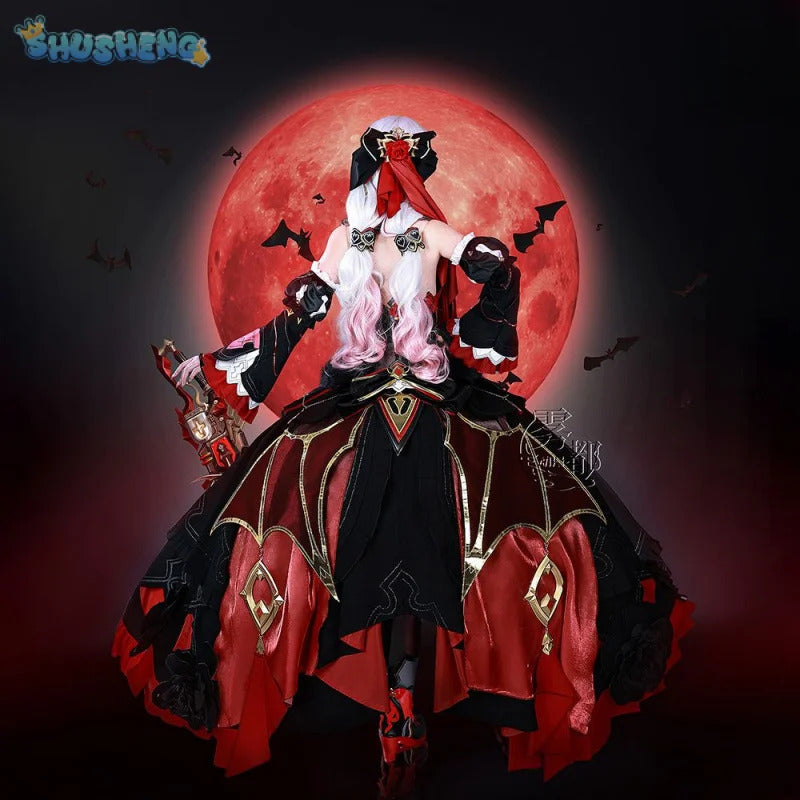 Game Honkai Impact 3 Theresa Apocalypse Cosplay Under the Moon Oath Costume Halloween Carnival Gothic Dress Sweet Lolita Uniform
