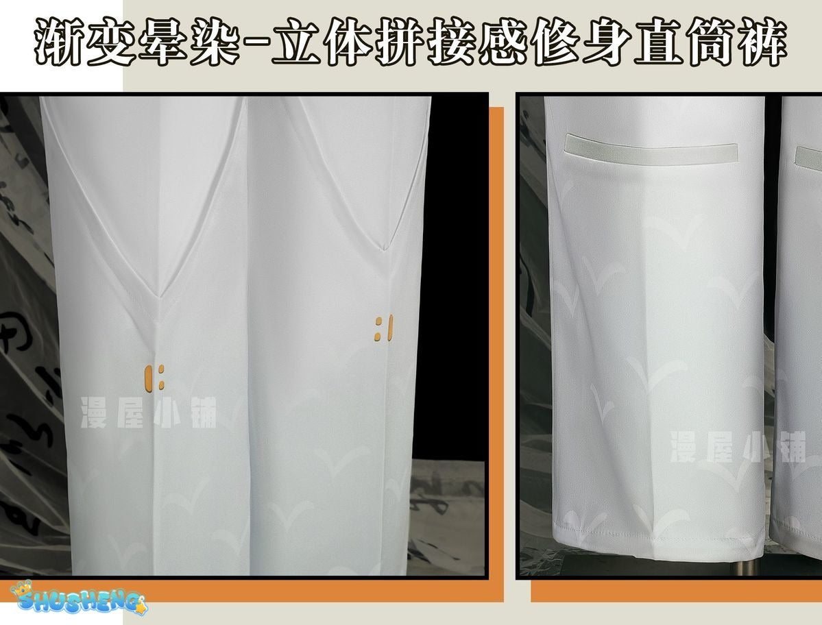 Zenless Zone Zero Wise Cosplay Costume Wig Soaring Crane Uniform New Skin Earrings Hairband Phaethon Halloween Party Boy Suit