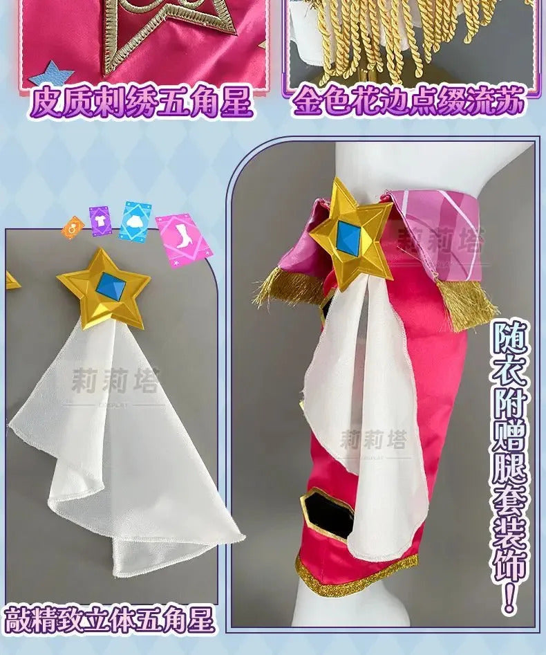 Anime Nijino Yume Aikatsu Stars! Cosplay Costume Cute New Pink Lolita Campus Dress Halloween Party Props Wig Women's Set