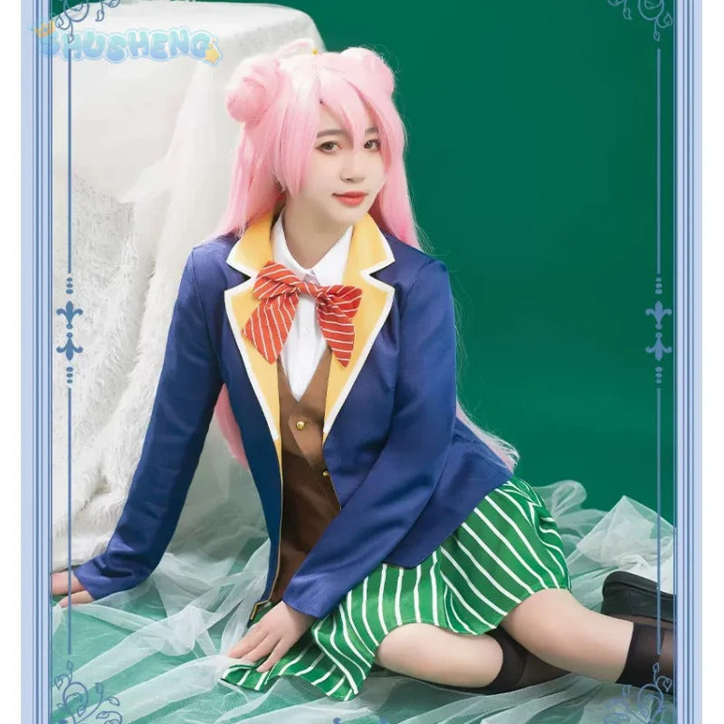 Matsuzaka Satou Koube Shio Cosplay Anime Happy Sugar Life Costume girl JK Skirt Schoolgirl School Wig Halloween party Uniform