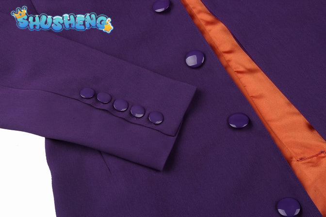 The Dark Knight Joker Cosplay Purple Jacket Uniform for Adult Costumes Clown Heath Ledger Suit Dress Up Party