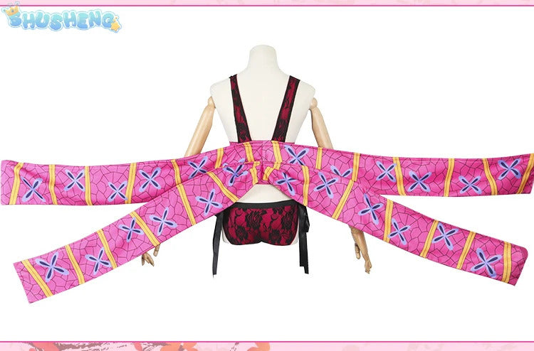 Daki cosplay costume hair pins tattoo wig anime cosplay upper moon 6 sexy kimono dress party Daki outfit Women