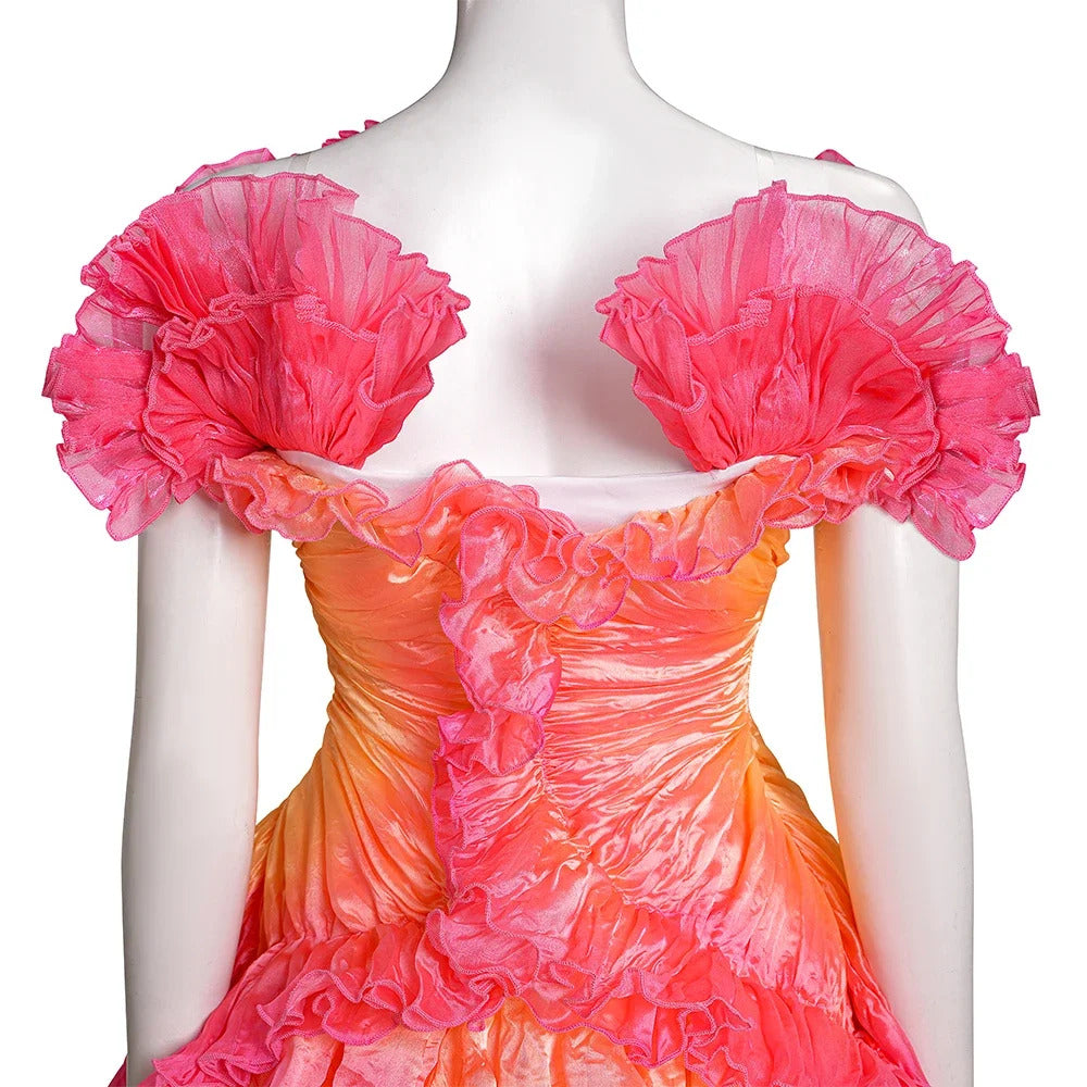 Movie Wicked Glinda Cosplay Costume Glinda Halloween Carnival Women's Gradient Dress Gorgeous Sexy Uniform New Set XS-XXXL