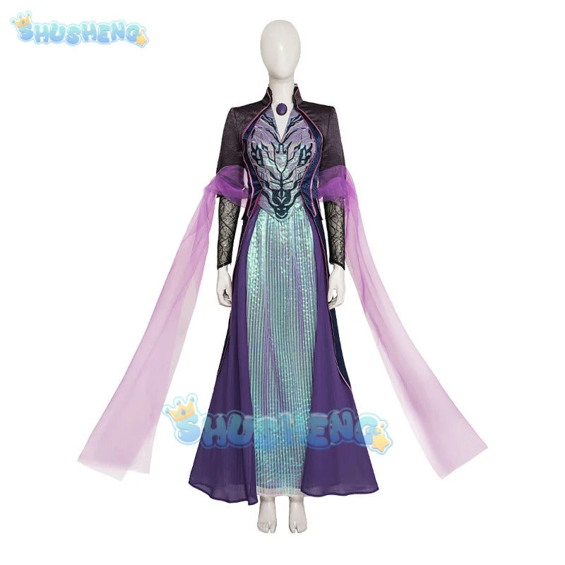 Movie Agatha Harkness Cosplay Agatha Cos All Along Costume New Elegant Dress Coat Shawl Accessories Set Christmas Party Full Set