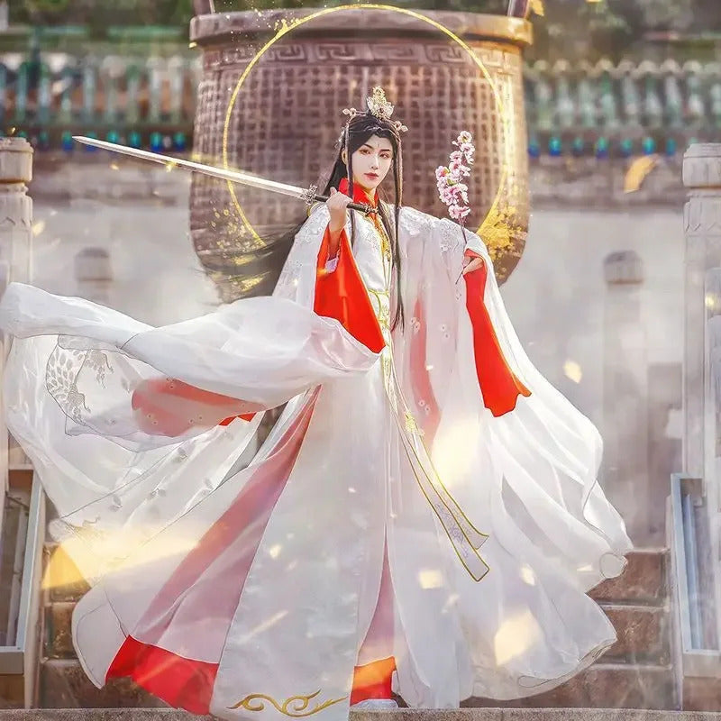 Shusheng-R Novel Heaven Official's Blessing Xie Lian Cosplay peacock Costume Halloween Carnival Chinese Style Fashion Hanfu Dress Man Set