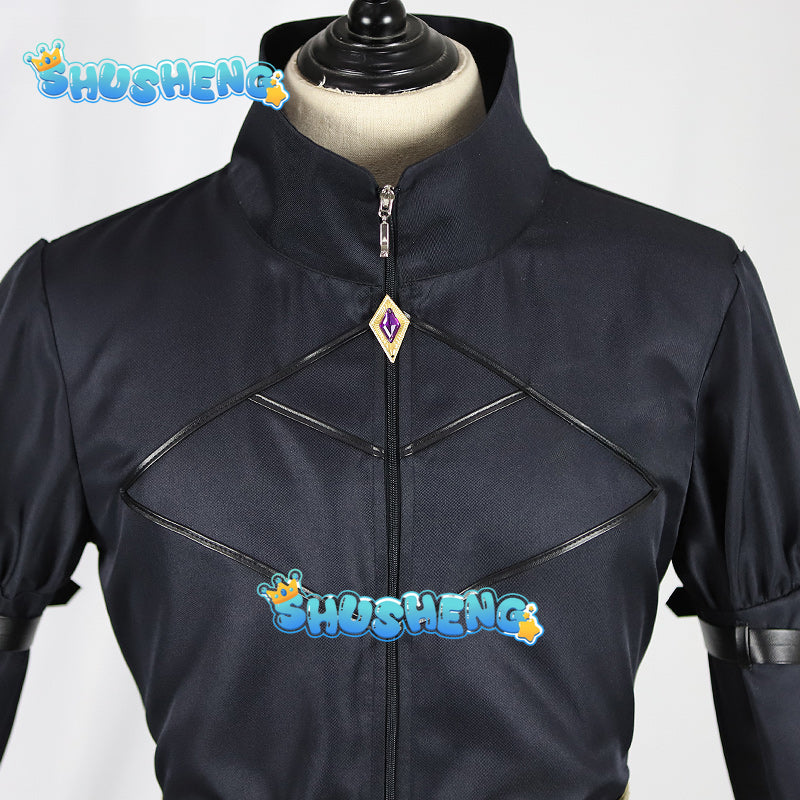 Kagenou Cid Cosplay Costume Anime The Eminence In Shadow Minoru Kageno Black Uniform Shadow Garden Cloak Belt Gloves Outfits