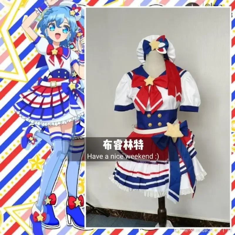 Anime Pripara Dorothy West Leona West Cosplay Costume Women's Man Halloween Sweet JK Dress Uniform Props Tie Full Set Uniform