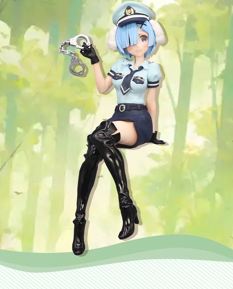 Anime Re:Life In A Different World From Zero Rem Cosplay Costume Wig Sexy Lady Police Officer Hat Uniform for Halloween Party
