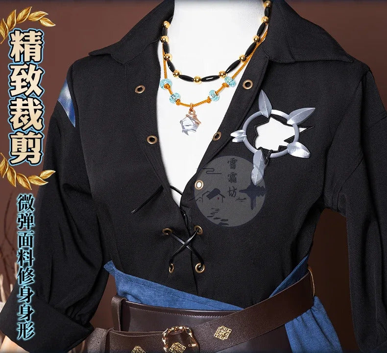 Shusheng-R Identity V Composer Cosplay Frederick Kreiburg Costume Shirt pants belt accessorie prop Halloween party fashion men women set