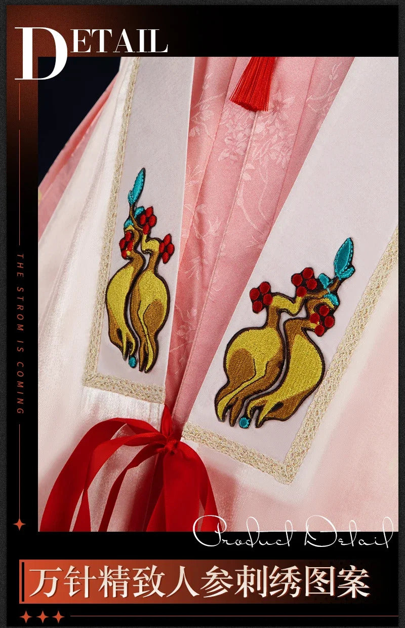 Shusheng-R Game Reverse:1999 Cosplay Sotheby Red line edge Costume Halloween party Chinese style Hanfu accessories props wig Woman Man set