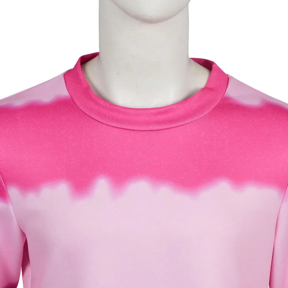 Anime KPop Demon Hunters Saja Boys Baby Saja Cosplay Costume Pink Striped Long Sleeves Uniform Halloween Party for Women Men