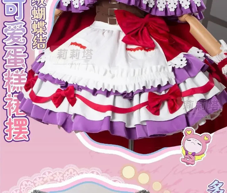 Manaka Laala cosplay 10th Anniversary Christmas red lolita dress Anime Pripara costume party gift girl accessories sweet new set