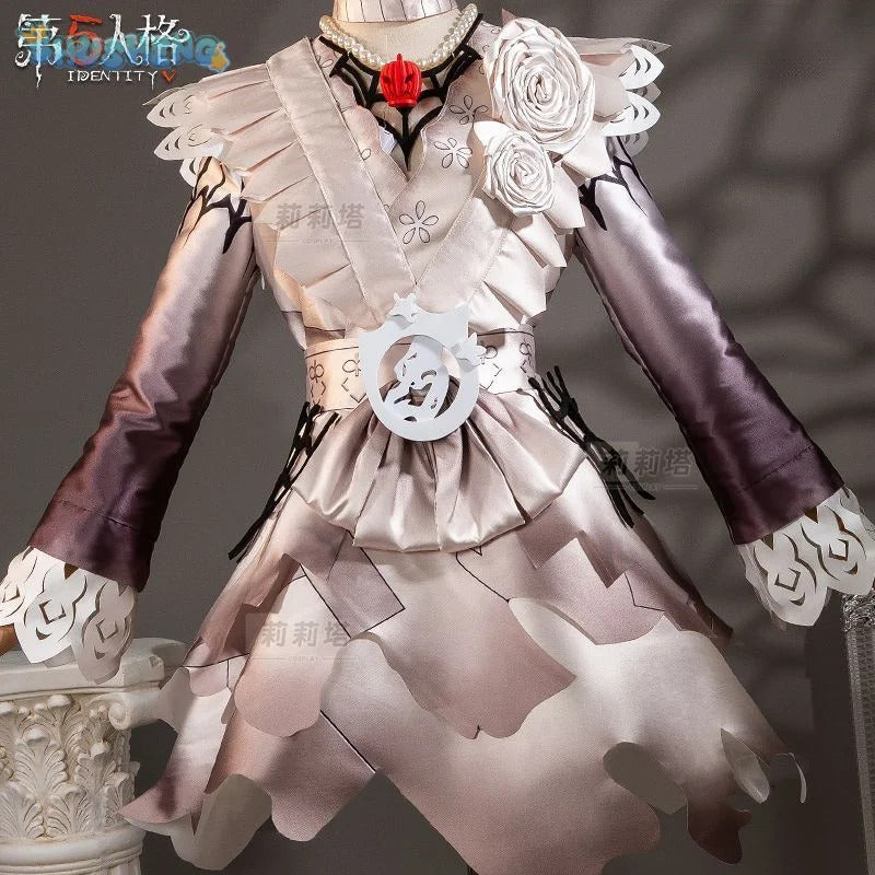 Shusheng-R Game Identity Ⅴ Tracy Reznik Mechanic Cosplay Costume Dress Crown Belt Accessories Prop Set Halloween Party Sweet Girl Uniform