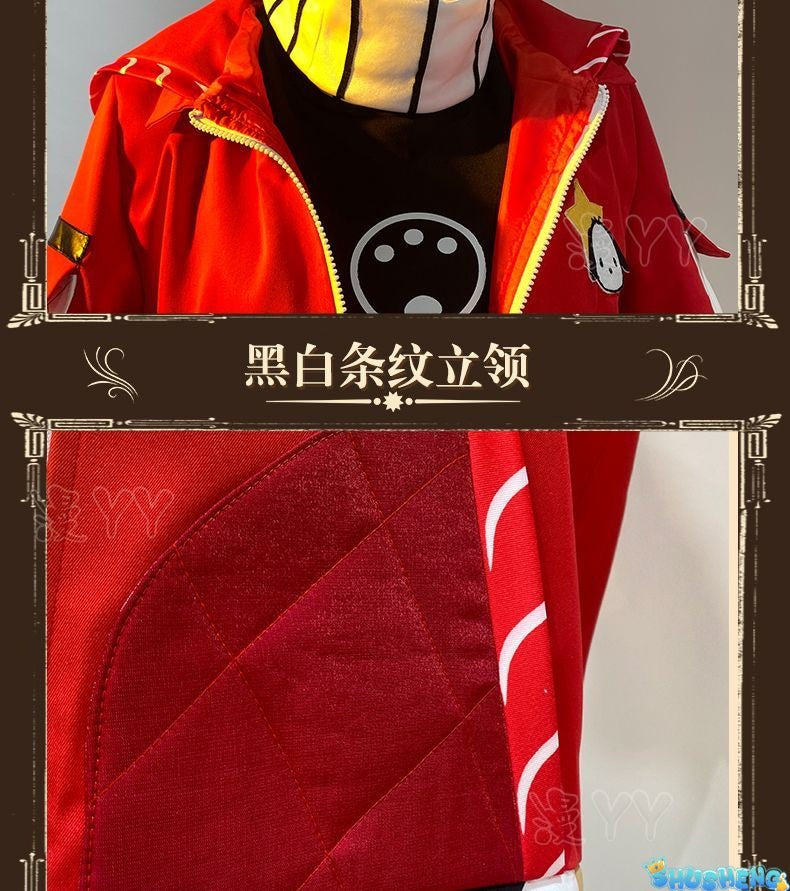 Prisoner Luca Balsa Cosplay Game Identity V Cosplay Costume Red Uniforms Coat Hat Wig Suits Party Play Clothes for Men Women