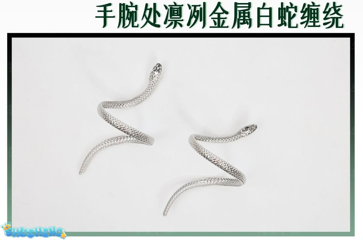 Naraka Bladepoint Viper Ning Cosplay Costume Cheongsam White Snake Role Play Halloween Carnival Uniform Anime Clothing