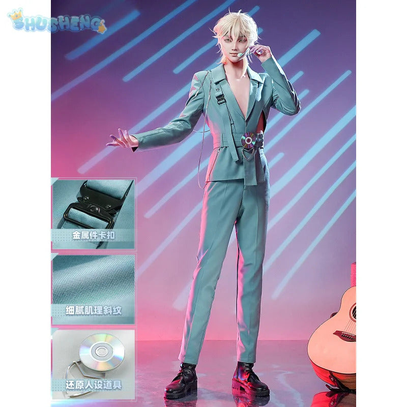 Shusheng-SR Alien Stage Till luka R7 LUKA Fashion Cosplay Luka Costume Halloween Carnival Suit pants tie wig Woman Man Fashion Uniform Set