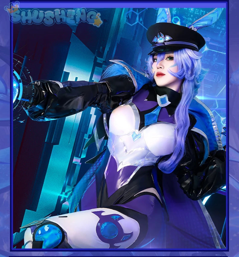 Game LOL battle bat Xayah cosplay costume uniform coat cloak hat gloves women Halloween party Carnival role play outfits