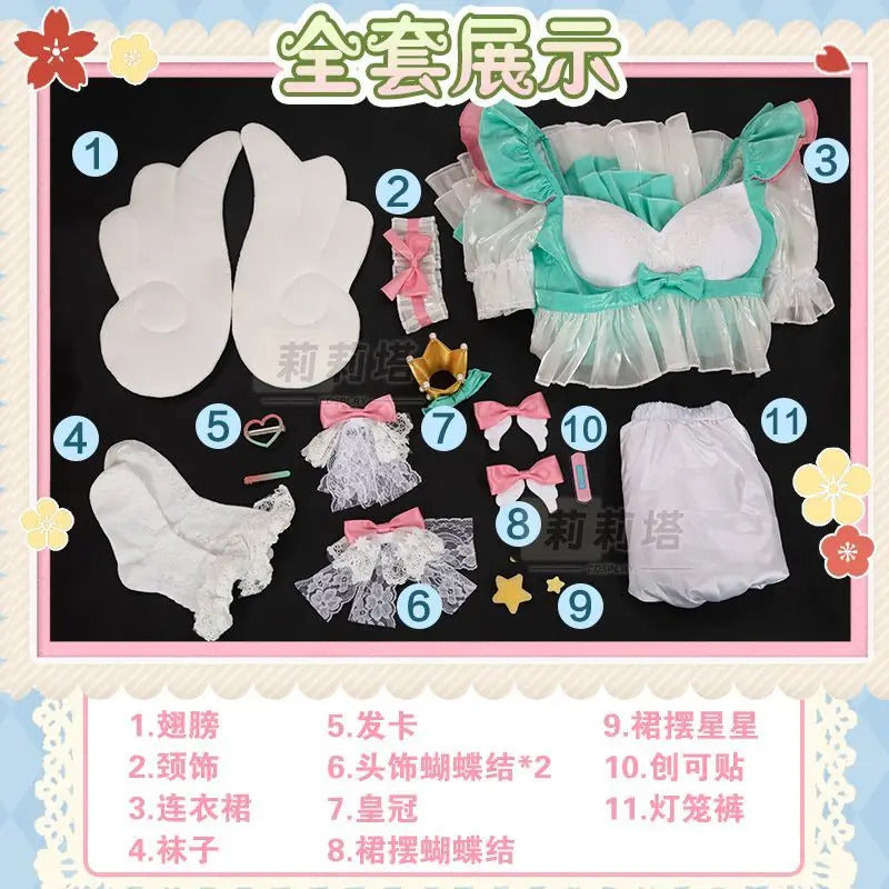 Miku cosplay cute princess Loli dress Miku wig play a full set of dresses for Christmas and Halloween