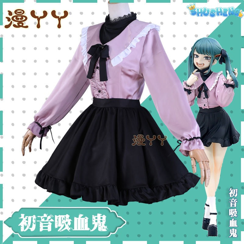 Vampire Miku Cosplay Costume Vocaloid Vampire Miku figure cosplay suit Pink kawaii dress Bowknot uniform