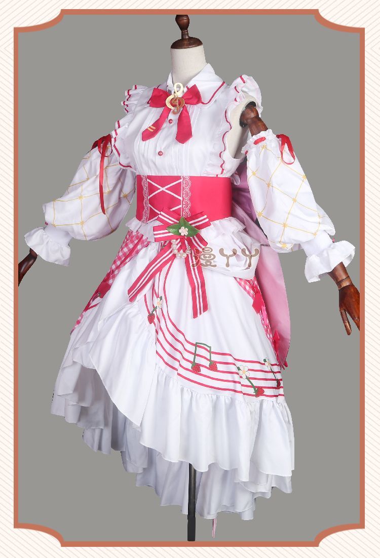Anime Strawberry Miku 15th Anniversary Cosplay Costume Miku Lovely Lolita Dress Women Halloween Uniform Party Fancy Dress