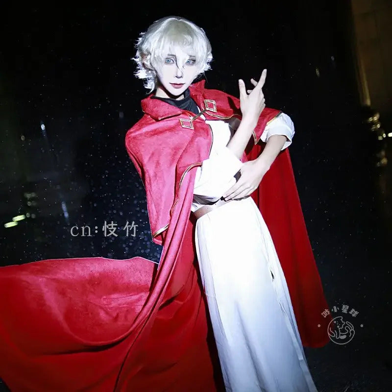 Identity Ⅴ Ithaqua Night watchman Cosplay Primitive skin Costume Halloween Party Gothic Uniform Cloak Props Wig Woman Man Set