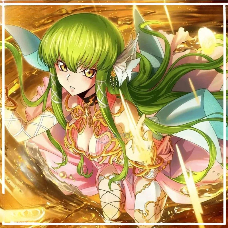 Anime C.C. Code Geass Cosplay C.C Lost Stories New Costume Halloween Carnival Sexy Long Dress Women's Sweet Wig Prop Set