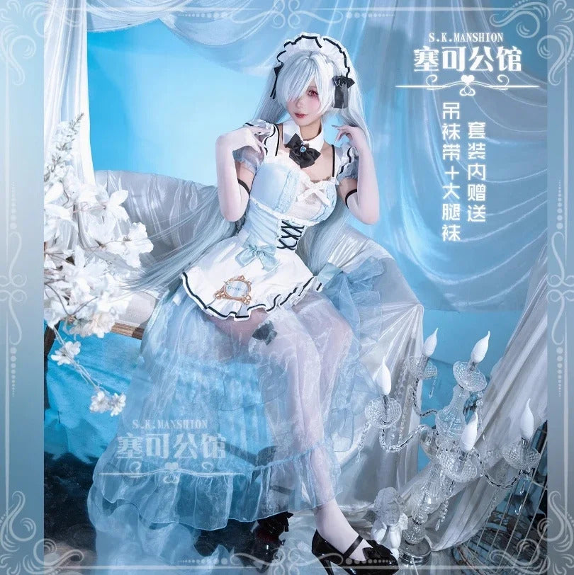 Cinderella Goddess of Victory: Nikke Cosplay Costume Lolita Sweet Maid Dress Accessories Socks Wig Props Halloween Girl Uniform