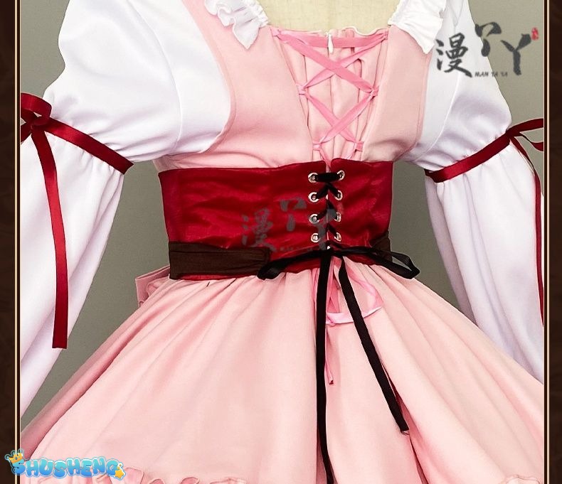 Honkai Impact 3 Cosplay Elysia Blossoming Spring Dress Lolita Cosplay Costume With Bow Game Halloween Costume
