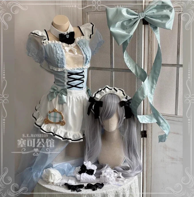 Cinderella Goddess of Victory: Nikke Cosplay Costume Lolita Sweet Maid Dress Accessories Socks Wig Props Halloween Girl Uniform