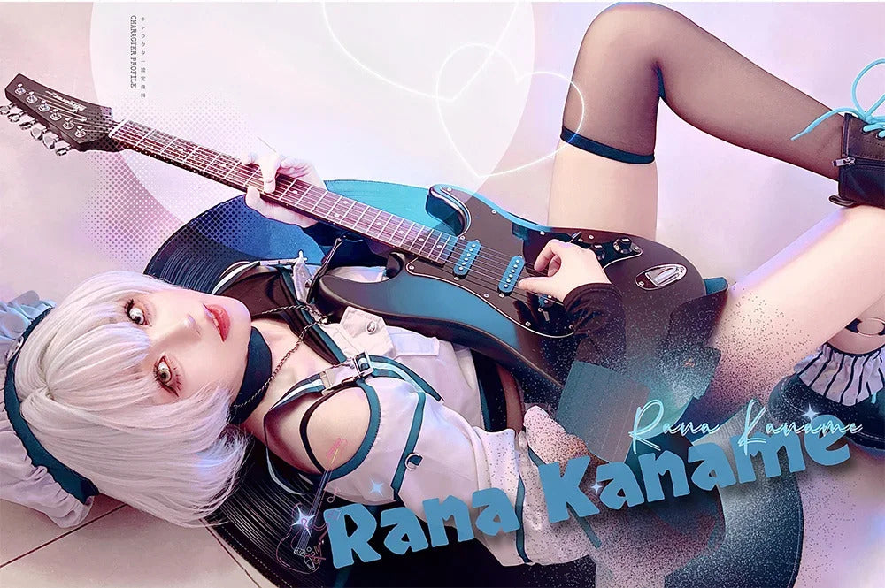 Shusheng-R BanG Dream! It's MyGO!!!!! Raana Kaname Cosplay Costume Girl Halloween Party Sweet Uniform Hat Skirt Socks Belt Accessories Set