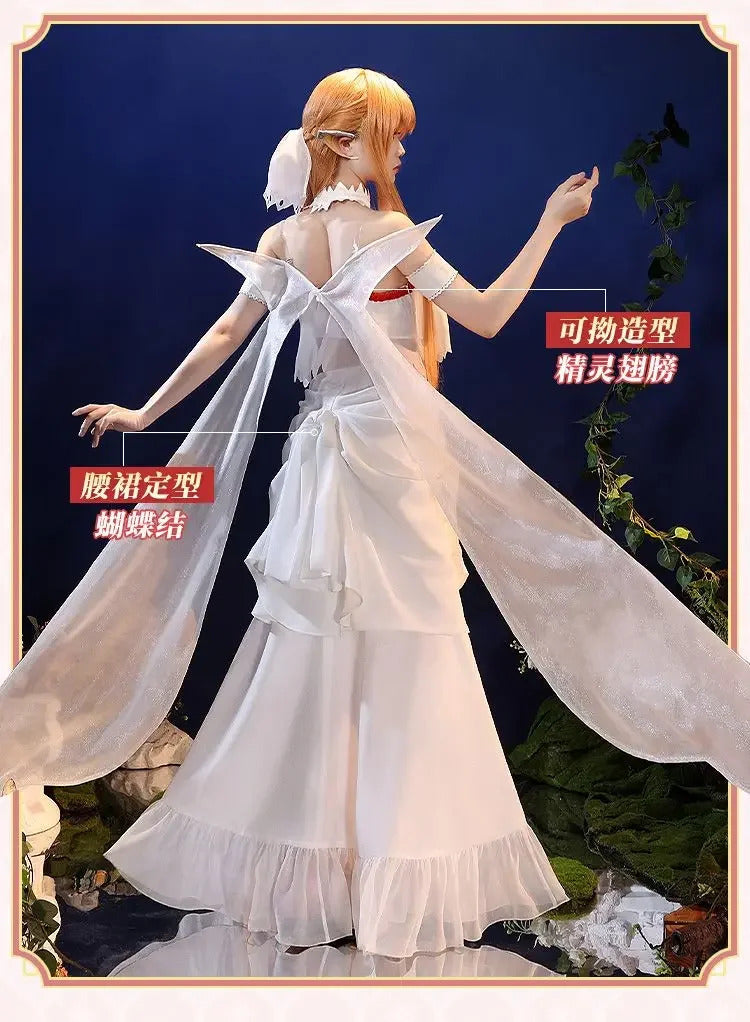 Shusheng-SR Sword Art Online SAO Yūki Asuna Cosplay Yuuki Asuna Elf prison uniform Costume Halloween sexy dress school props sweet Woman set