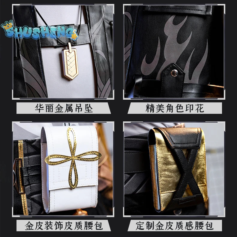Wuthering Waves Rover Cosplay Costume Wig Male Uniform Main Character Resonator Necklace Halloween Party Women Men Props