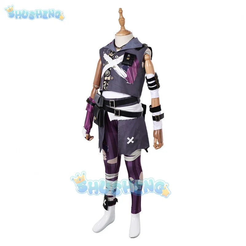 Arcane Isha Cosplay Costume Kids Graffiti set Uniform Halloween Carnival Party Christmas Play Role Clothes Clothing Shusheng