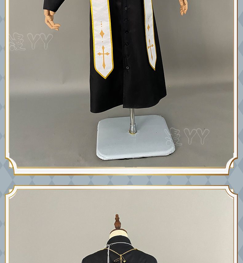 Anime VTuber Kanae nijisanji Uniform Any Size Cosplay Costume Priest Costume With Necklace