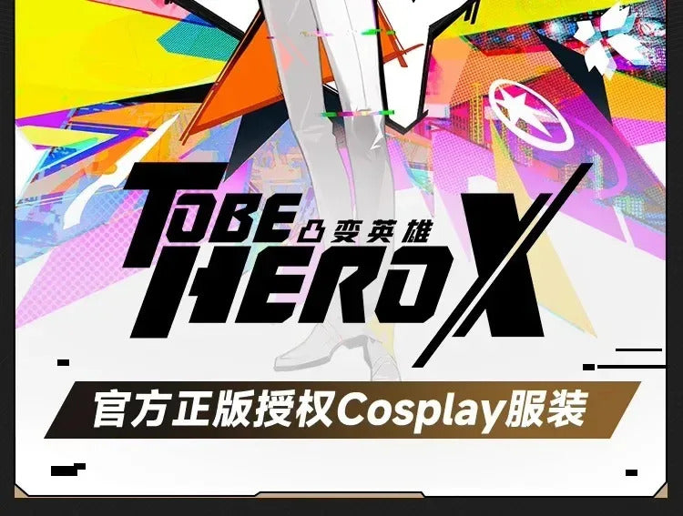 Anime To Be Hero X Cosplay Costume Hero X Uniform White Suit Orange Glasses Tie Halloween Party for Women Men Props