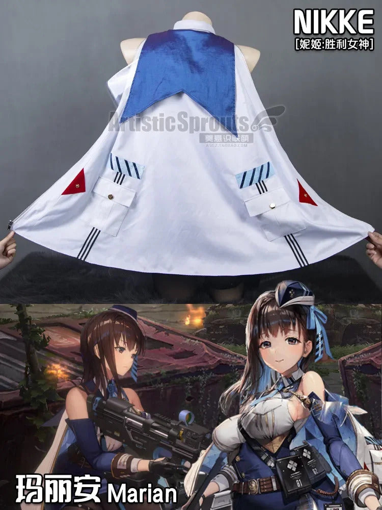 Nikke: Goddess of Victory Cosplay Marianne Costume Marian Women sexy bag buttocks skirt shirt tie hat socks Halloween uniform