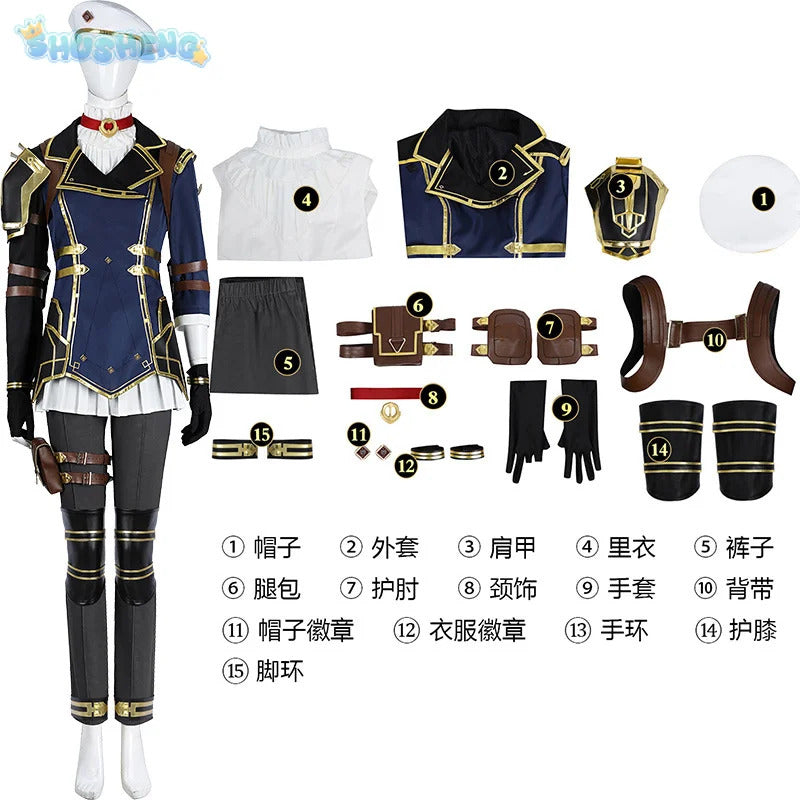 Shusheng-R Caitlyn Vi Cosplay Costume Game LOL Cosplay Women Uniform LOL Plus Size Vi Cosplay Costume Halloween