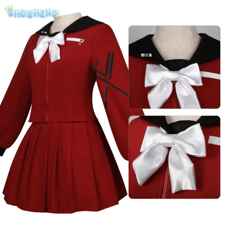 Tsukumo Kako The Hundred Line -Last Defense Academy- Cosplay costume Women Sweet JK Uniform Shirt Skirt Socks Tie Full Set