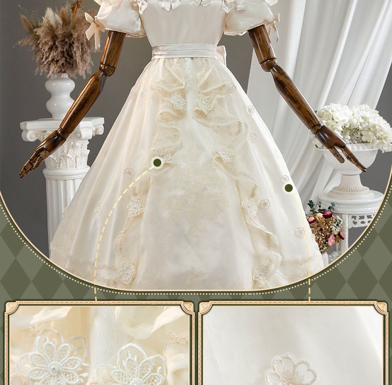Eurydice Little Girl Cosplay Game Identity V Costume Girl Memory Alice Dress Headgear Wig Set Halloween Party Outfit Women