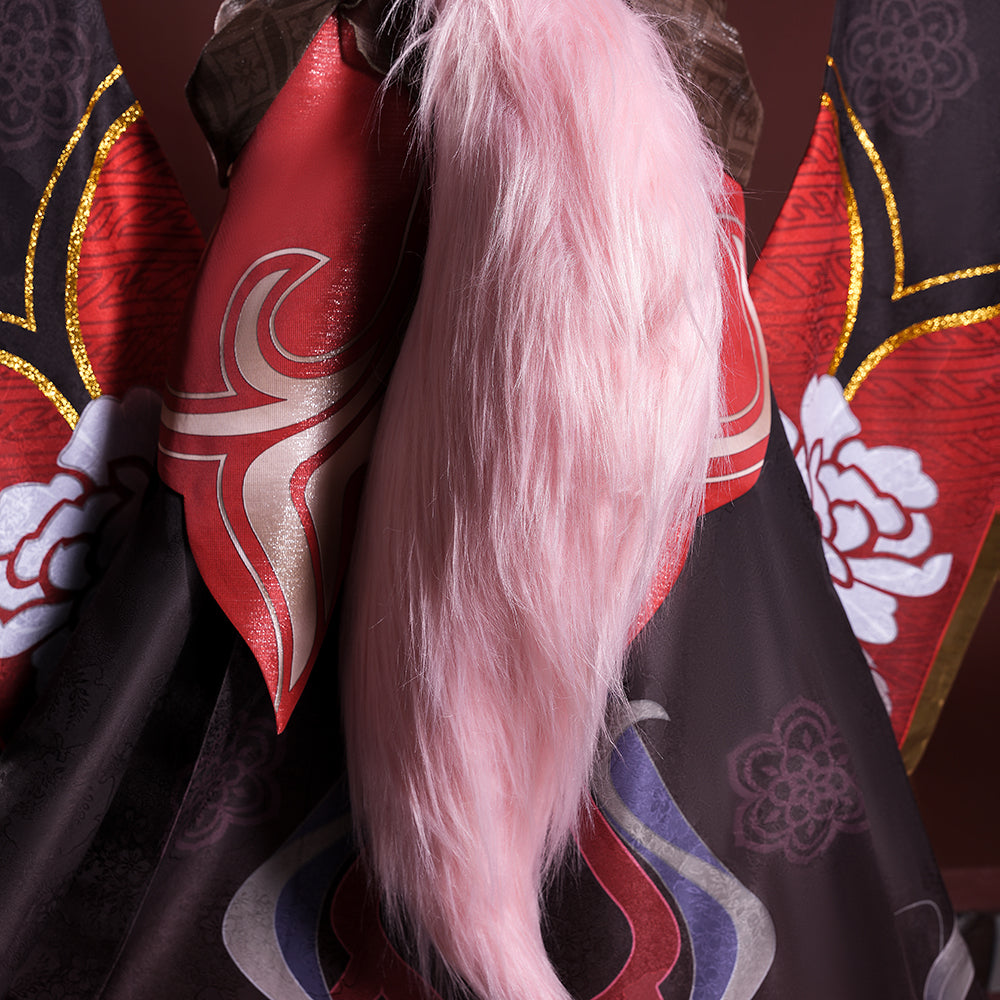 Honkai Star Rail Fugue Tingyun Cosplay Costume Ancient Style Fox Tails Design Women Dress Halloween Carnival Party Suit